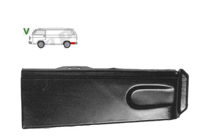 Segment reparatie aripa spate VW Transporter (T3), 07.1979-1992, partea stanga spate; otel 0,8 mm; inferior, Aftermarket, 251813358 foto