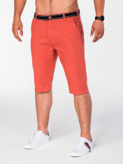Pantaloni scurti pentru barbati portocaliu casual model de vara slim fit buzunare laterale P402 foto