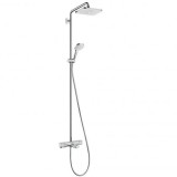Sistem cada dus cu baterie termostatata, Cool Contact, Hansgrohe Croma E280 1 jet