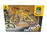 Macheta Bicicleta Mountain Bike Galbena 1:8 Metal Die-Cast