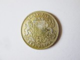 Letonia 1 Lats 1924 argint placat cu aur in stare foarte buna,diametrul=23,greutate=5 grame