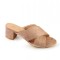 PDS103-155 Papuci bej cu toc gros