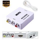 Adaptor AV la HDMI, Active, Full HD, convertor 3 x RCA analog la hdmi digital cu mufa video si sunet audio mama, cablu alimentare USB 5V, compatibilit