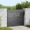 VidaXL Poartă de grădină Negru 105 x 100 cm Oțel vopsit &icirc;n pulbere 42015874