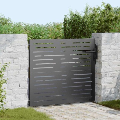 vidaXL Poartă de grădină Negru 105 x 100 cm Oțel vopsit &amp;icirc;n pulbere 42015874 foto