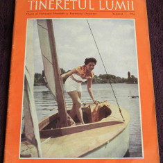 Revista Tineretul lumii Nr. 7 / 1955, propaganda comunista, caricaturi BD in RPR