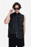 A-COLD-WALL* vestă Asymmetric Padded Gilet bărbați, culoarea negru, de tranziție ACWMO142-BLACK