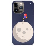 Husa compatibila cu Apple iPhone 14 model Moon Party, Silicon, TPU, Viceversa, Transparent, Carcasa