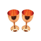 Set 2x Pahare Pocal, Cupru Solid pentru Vin / Cocktailuri Petreceri, Ocazii