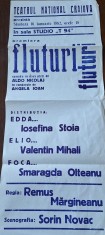 Afiș teatru &bdquo;Fluturi, fluturi&rdquo; &ndash; Teatrul Național Craiova, premieră 1982 &ndash; 35&times;85 cm