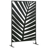 Outsunny Panou de Intimitate pentru Exterior din Metal, 122 x 198 cm, Separator Decorativ cu Suport și Șuruburi de Expansiune, Panou Autoportant pentr