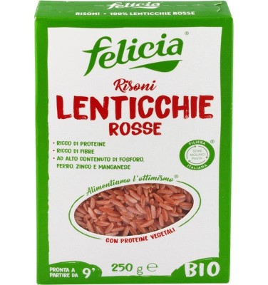 Paste Risoni cu Linte Rosie Bio 250 grame Molino Andriani foto