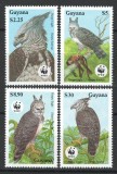 Guyana 1990 Mi 3077/80 MNH - WWF: Vulturul Harpie, Nestampilat