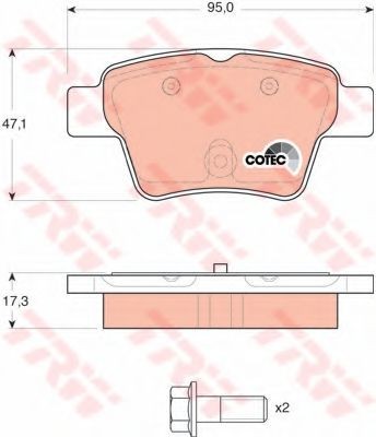 Set placute frana,frana disc PEUGEOT 307 Estate (3E) (2002 - 2016) TRW GDB1620 foto