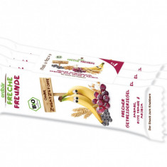 Baton din cereale cu banane, struguri si aronia Bio, 4 bucati x 23g, Erdbar