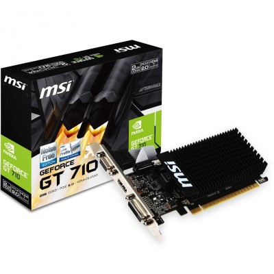PLACA VIDEO MSI NVIDIA GeForce GT 710 2GD3H LP, 2 GB GDDR3 64 biti, PCI Express 2.0 x 16, HDMI, HDMI, sistem racire aer pasiv, &amp;quot;GT 710 2GD3H LP&amp;quot; foto