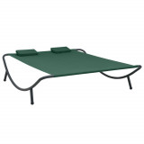 Cumpara ieftin Pat șezlong de exterior, verde, material textil