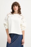 Levi&#039;s bluză LEO RAW CUT CREW culoarea bej, cu imprimeu, A8793