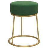 Taburet rotund, verde, catifea