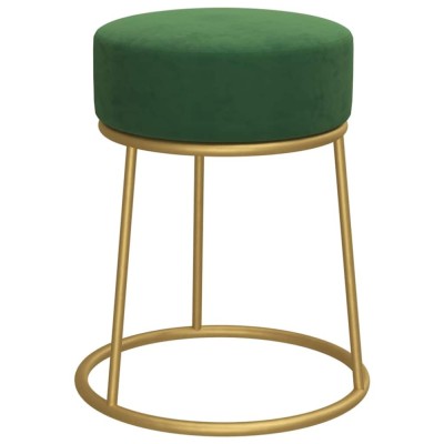 Taburet rotund, verde, catifea foto
