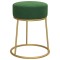 Taburet rotund, verde, catifea - 1