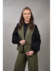 VESTA SIMPLA FARA NASTURI LUSSUOSA TALIE UNICA Kaki