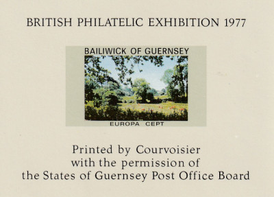 Guernisey 1977 - Europa Cept,,Expozitia Filatelica Anglia 1977,colita dantelata foto