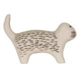 Cumpara ieftin Buton mobilier ceramica alba aurie Pisica 8x4x5 cm