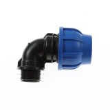 Cot compresiune PEHD, filet exterior, D 63 mm x 2&quot;, 90 grade