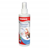 Spray Curatare Whiteboard Kores, 250 ml, Baza de Solvent, Aroma de Lamaie, Spray Curatare Tabla Magnetica, Spray Tabla Magnetica, Spray Renovare Tabla