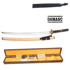 Katana Sabie Samurai Kit Curatare, Cutie Lama 72cm Damasc Tole 10 Imperial 32324 foto