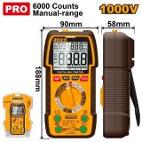 Multimetru Digital Industrial DM310002 &ndash; TRU RMS 6000 Puncte, 1000V DC / 750V AC, 10A, NCV, Masurare Profesionala Avansata