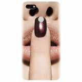 Husa silicon pentru Huawei Y6 Pro 2017, Finger Purple Nailpolish Girl Lips