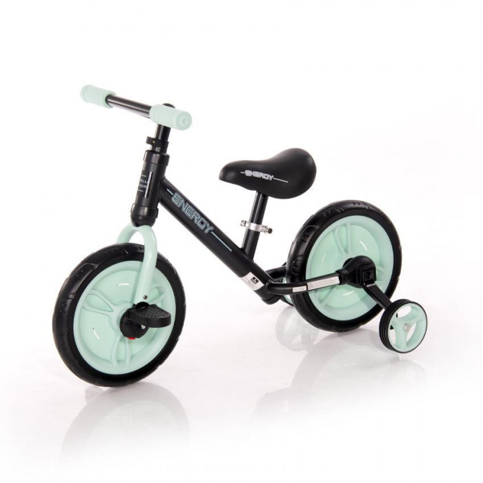 Bicicleta Energy, cu pedale si roti ajutatoare (Culoare: Black &amp;amp; Pink)