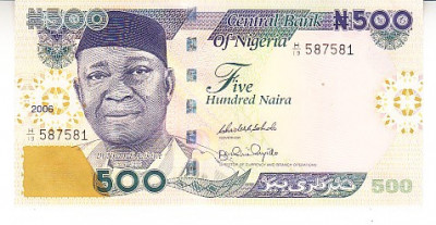 M1 - Bancnota foarte veche - Nigeria - 500 naira - 2006 foto