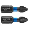 Set biti de impact PZ2X25mm 1/4&quot; 2buc. GRAPHITE 56H504 HardWork ToolsRange