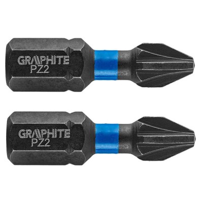 Set biti de impact PZ2X25mm 1/4&amp;quot; 2buc. GRAPHITE 56H504 HardWork ToolsRange foto
