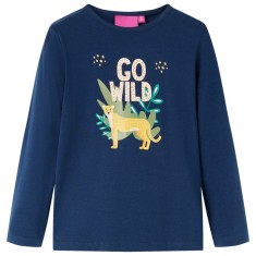 Tricou pentru copii cu m&acirc;neci lungi, bleumarin, 140
