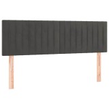 Cumpara ieftin Tablii de pat, gri inchis, 144x5x78/88 cm, catifea