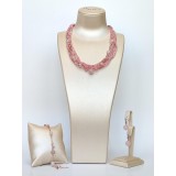 Cumpara ieftin Set Bijuterii Allure Cuarț Roz, Opal, Perle, Argint 925 placat aur roz. Colier, Cercei, Bratara, Made in Italy