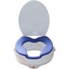 Inaltator WC cu capac Linomag&reg;, 10 cm inaltime, Colac din PU moale &amp; confortabil, Sistem de prindere reglabil pentru vasul de toaleta, Alb / Albastru