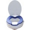 Inaltator WC cu capac Linomag&reg;, 10 cm inaltime, Colac din PU moale &amp; confortabil, Sistem de prindere reglabil pentru vasul de toaleta, Alb / Albastru