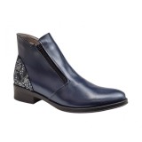 Ghete dama casual din piele naturala Nataly Indigo