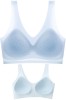 Sutien invizibil fără cusaturi, Linovit®, cu cupe fine, material respirabil si antibacterian, uscare rapida, Blue sky - Blue Sky, L