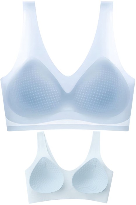 Sutien invizibil fără cusaturi, Linovit&reg;, cu cupe fine, material respirabil si antibacterian, uscare rapida, Blue sky - Blue Sky, XL