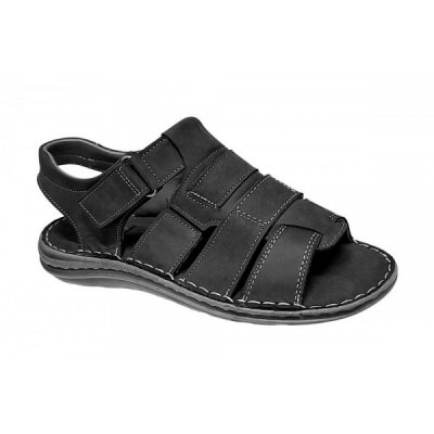 Sandale barbati casual din piele naturala negru bufo GKR47BN foto