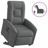 vidaXL Fotoliu electric rabatabil cu ridicare, gri &icirc;nchis, textil