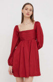 Abercrombie &amp; Fitch rochie culoarea bordo, mini, evazati