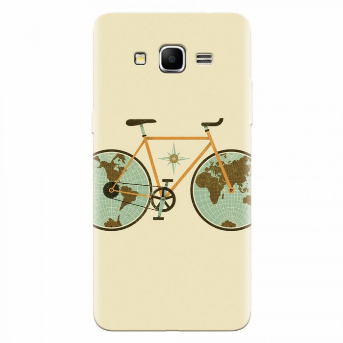 Husa silicon pentru Samsung Grand Prime, Retro Bicycle Illustration