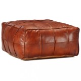 VidaXL Taburet, cafeniu, 60 x 60 x 30 cm, piele naturală de capră